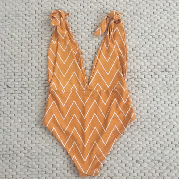 Plunging One Piece Bathing Suit - Picture 3 of 4